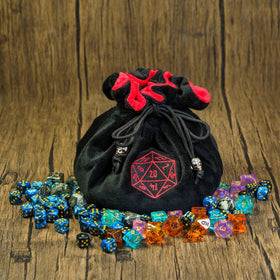 KSNDie black storage bag fits 200+ dice for RPG sessions