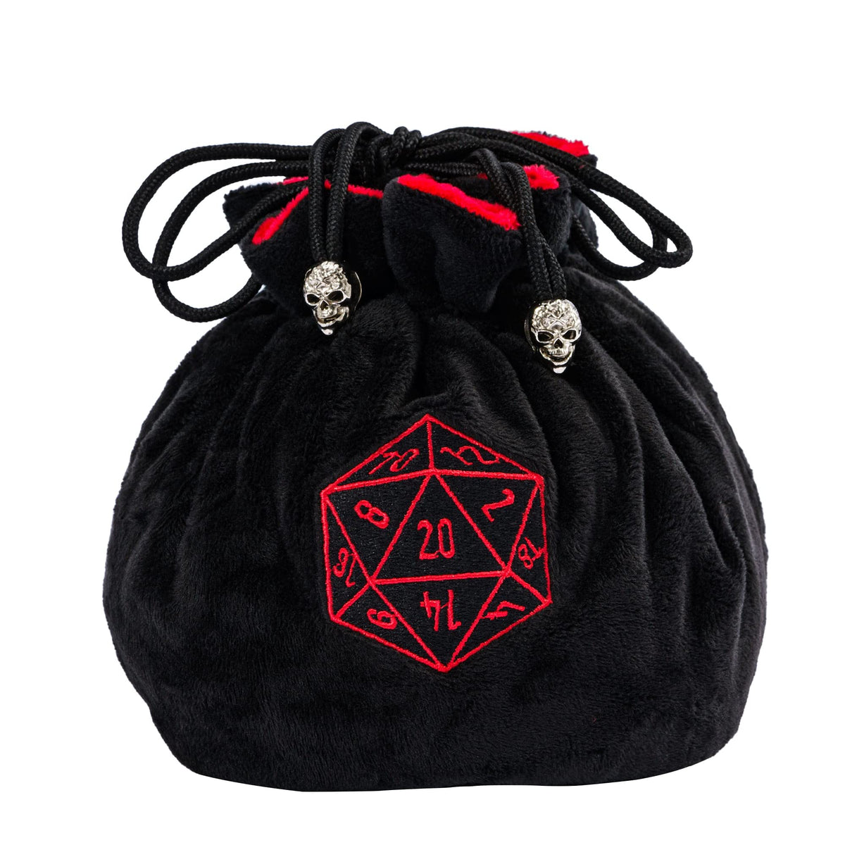 KSNDie large dice bag with DND logo and easy-access drawstrings for quick setup