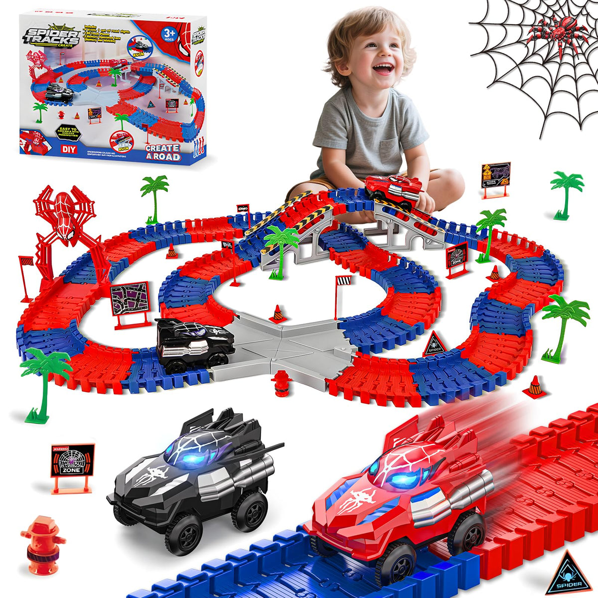 Kssvzz Spider Track Set expands into custom circuits for imaginative play.