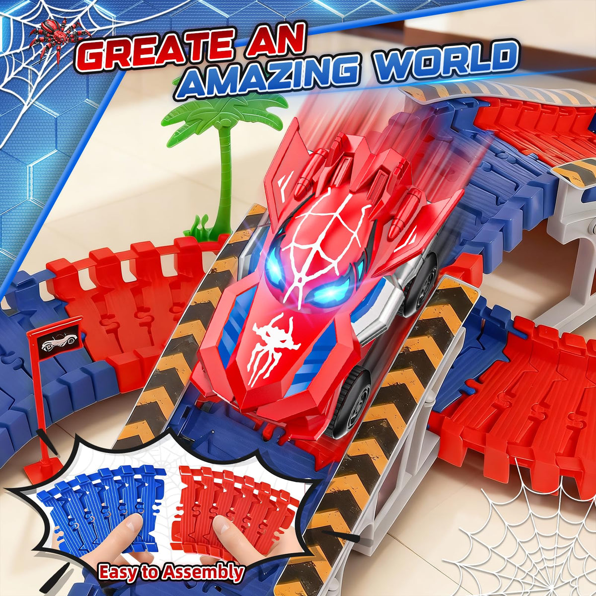 Kssvzz Spider Track portable design keeps play ready on the go.