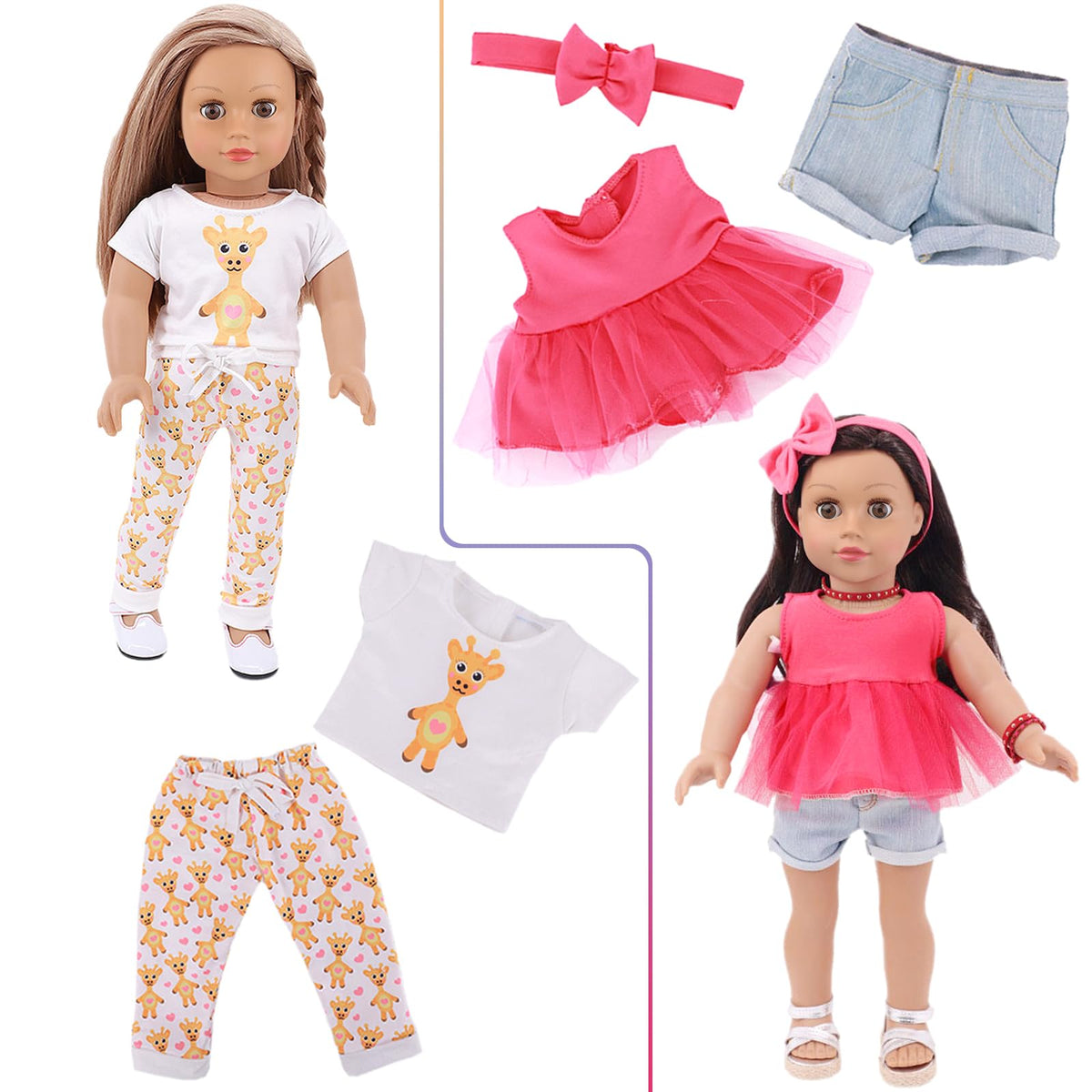 K.T. Fancy 18inch doll dress set provides stylish options for pretend fashion shows.