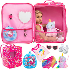 KT Fancy 18-inch doll travel bag set with full accessories for imaginative on-the-go play.