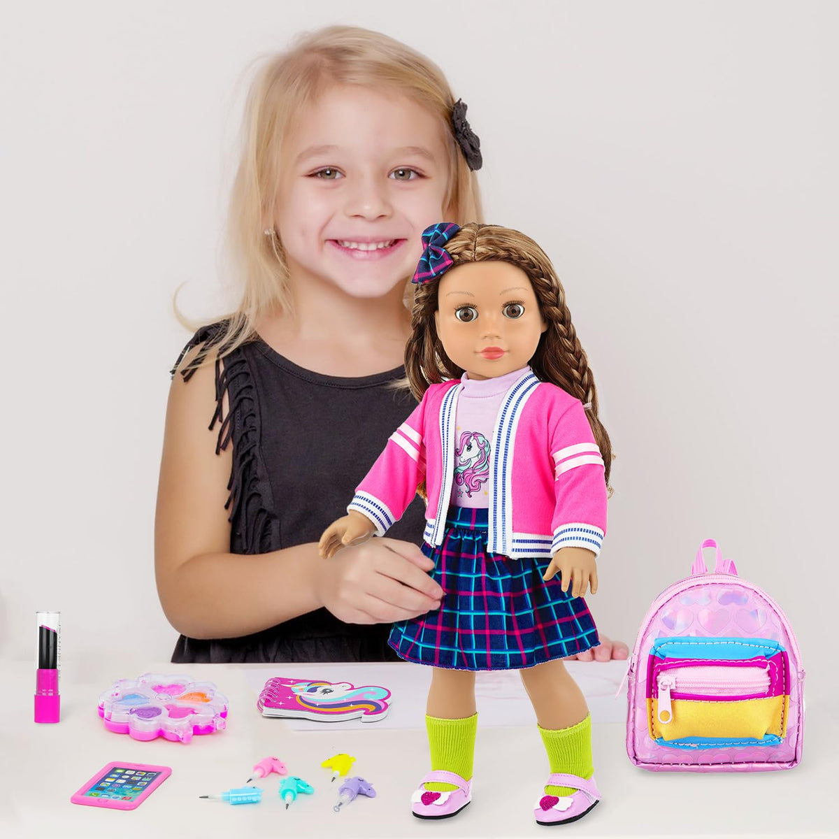 K.T. Fancy unicorn stationery sparks imaginative school-themed storytelling.