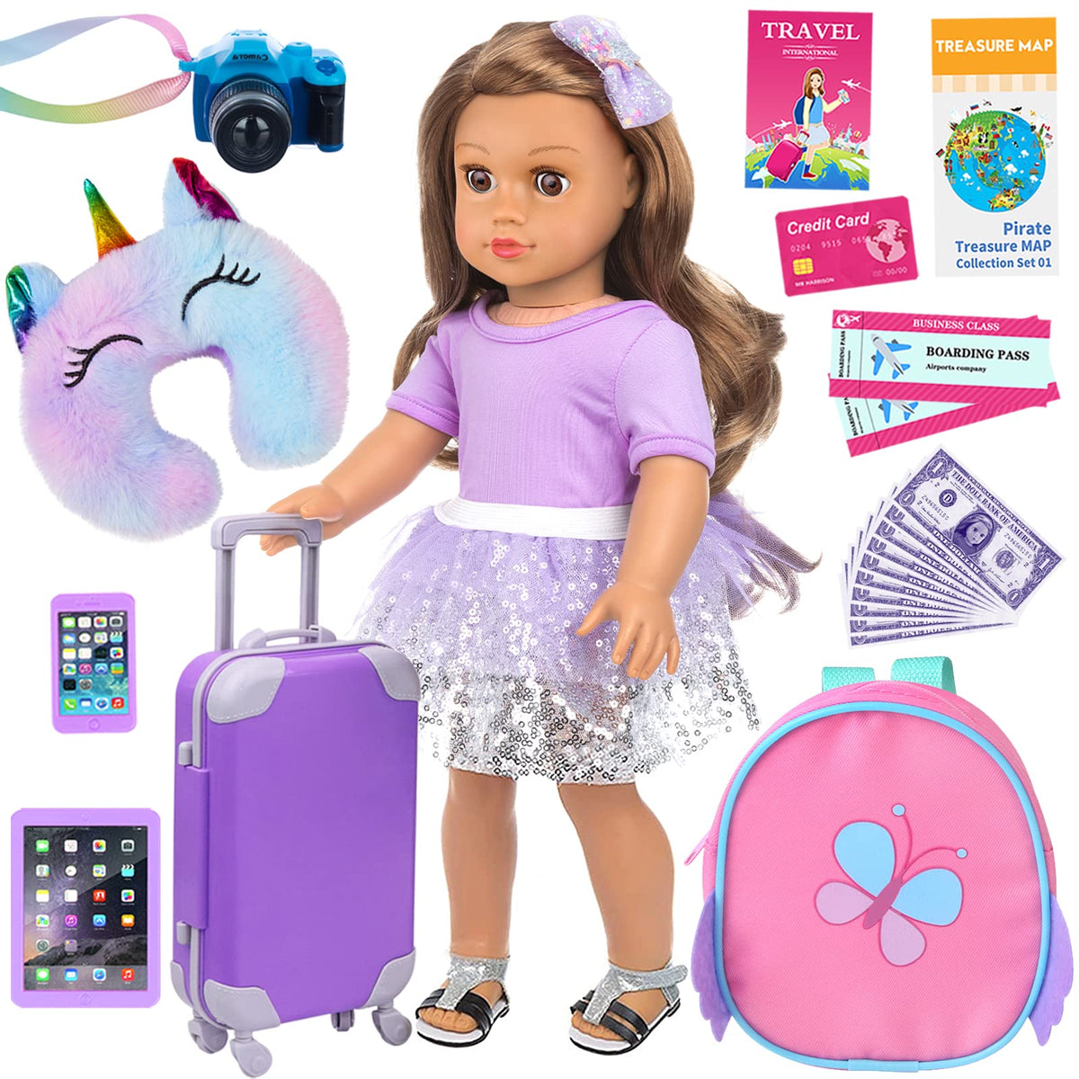 K.T. Fancy doll backpack for storing accessories neatly