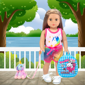KT Fancy travel bag dimensions 14x7.9x10.8 inches fit doll and outfits.