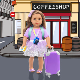 K.T. Fancy doll travel pillow for cozy pretend journeys