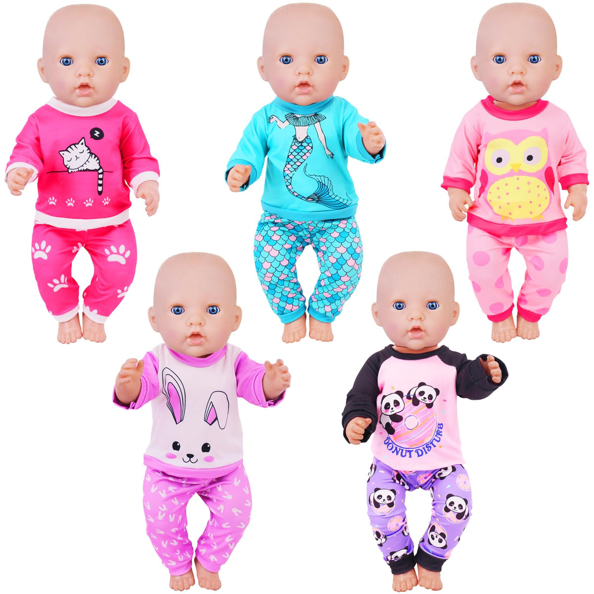 KT Fancy five-piece doll clothes set, ready for gifting and dress-up fun.