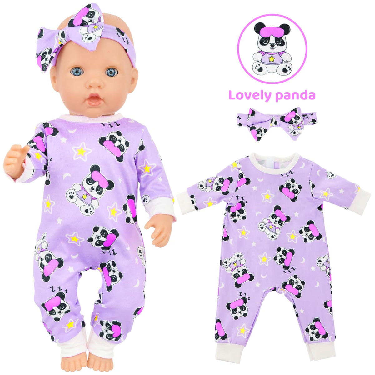 K.T. Fancy flower dinosaur jumpsuit with headpiece for 14-18 inch dolls