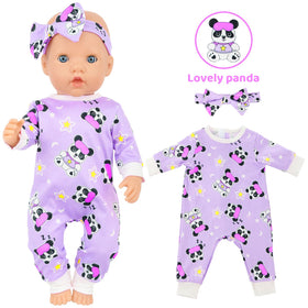 K.T. Fancy flower dinosaur jumpsuit with headpiece for 14-18 inch dolls