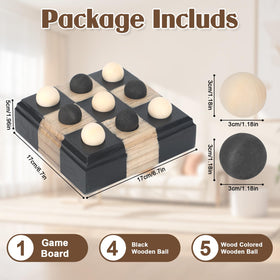 Kuabiz Tic Tac Toe wooden balls set features 3 cm diameter for casual play