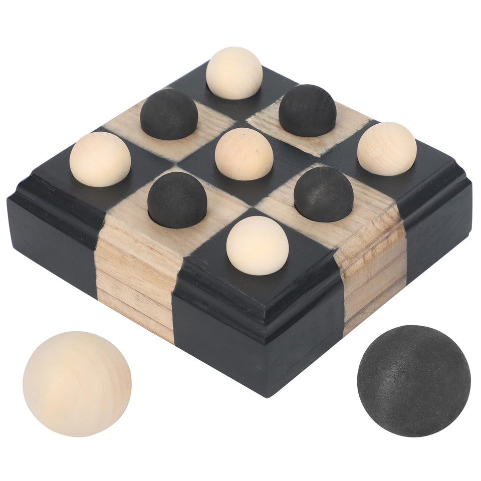 Kuabiz Tic Tac Toe board in wood finish serves as a stylish family game night centerpiece