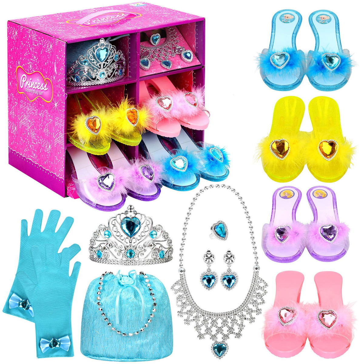 Kuaima Princess dress-up shoes set pink shoes for imaginative play and confidence.