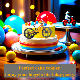 Kuasting mountain bike model yellow cake topper and desk ornament example.