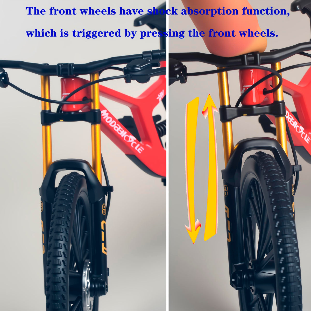 Kuasting die-cast mountain bike detail closeup captures realistic texture and craftsmanship