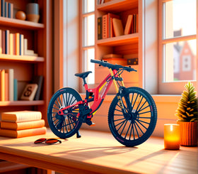 Kuasting mountain bike model pedal action showcases belt-driven rear wheel for motion