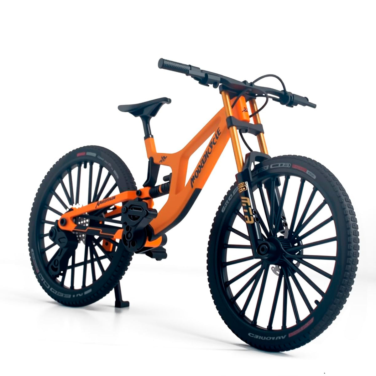 Kuasting die-cast bike model featuring smooth wheel motion for display appeal.