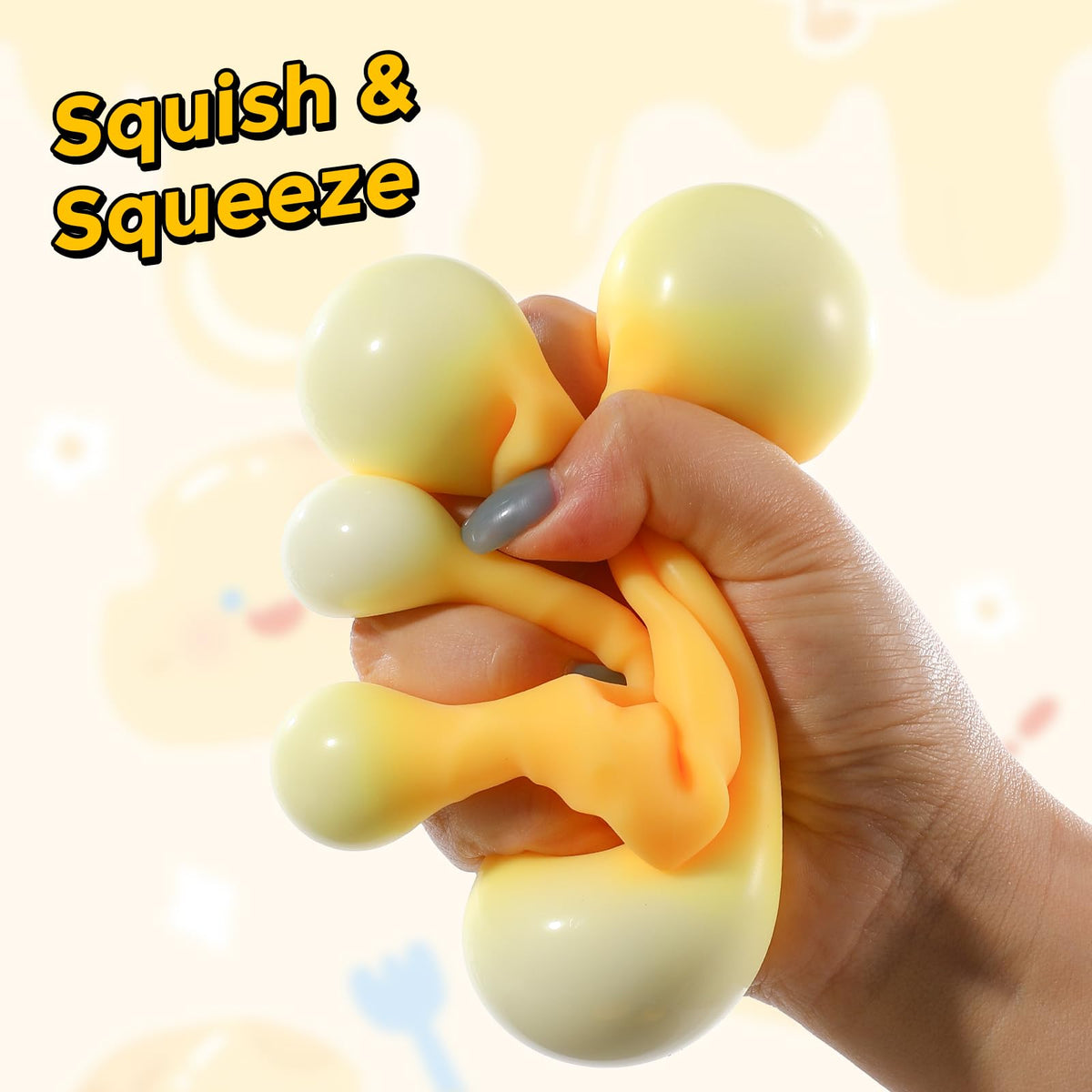 KUBEIJIA jumbo cheese squishy gift idea shown as a playful present.