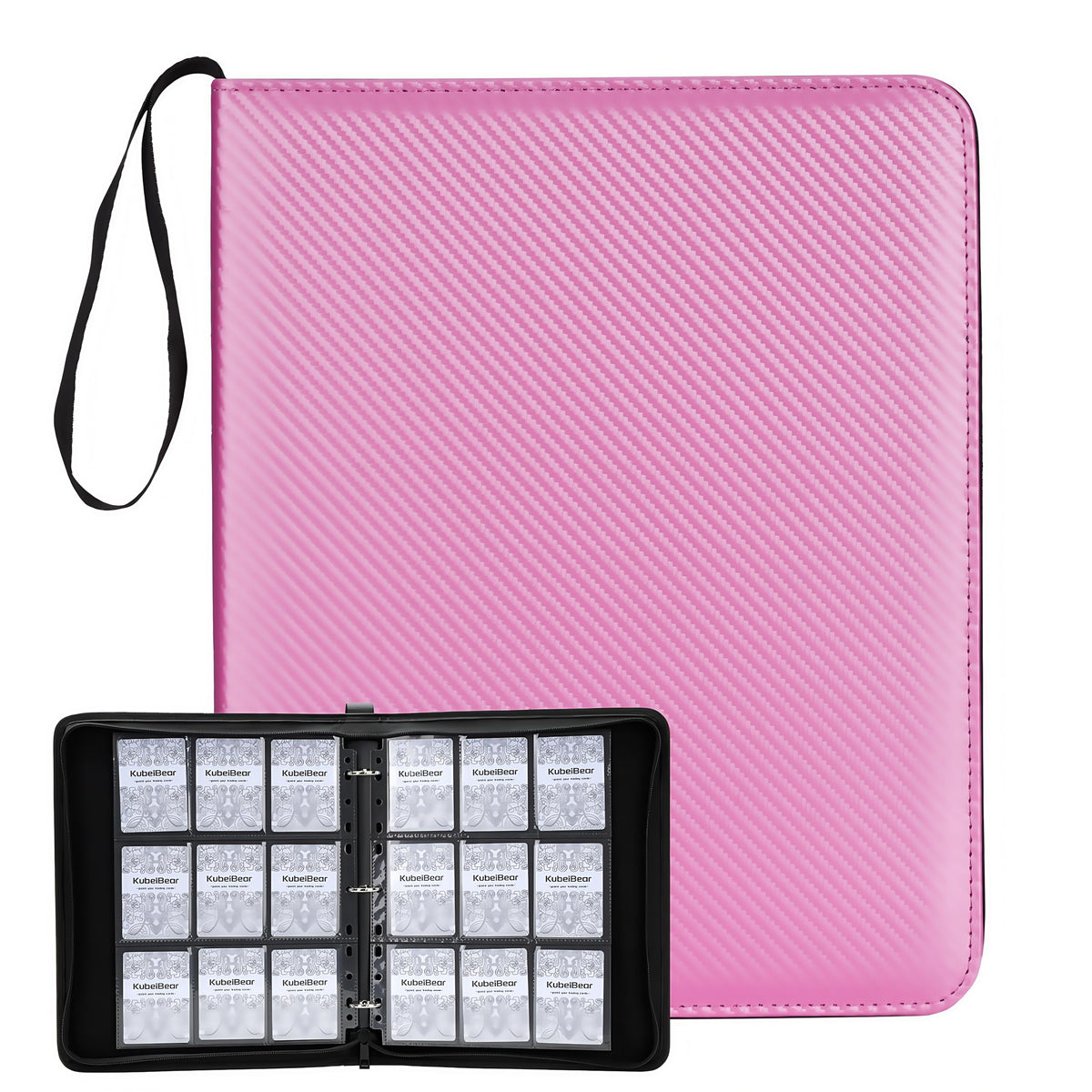 KuBeiBear card binder with 9-pocket sleeves protects a large collection