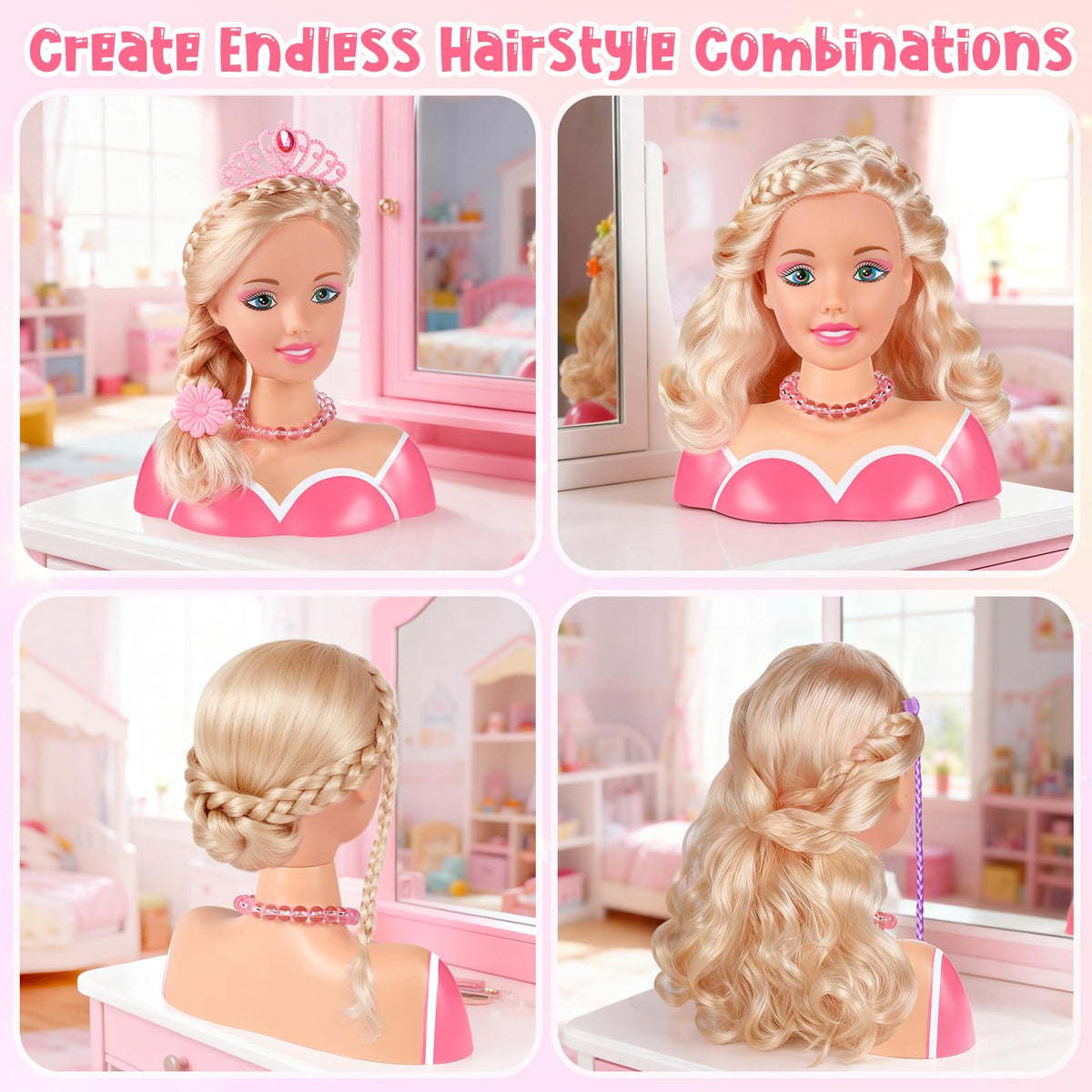 Kubusfly hair rollers and braids for versatile updo practice and creativity