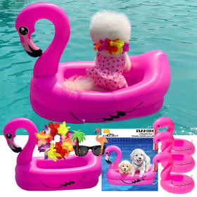 KUCDBUN dog pool float front view providing buoyant support for small dogs.
