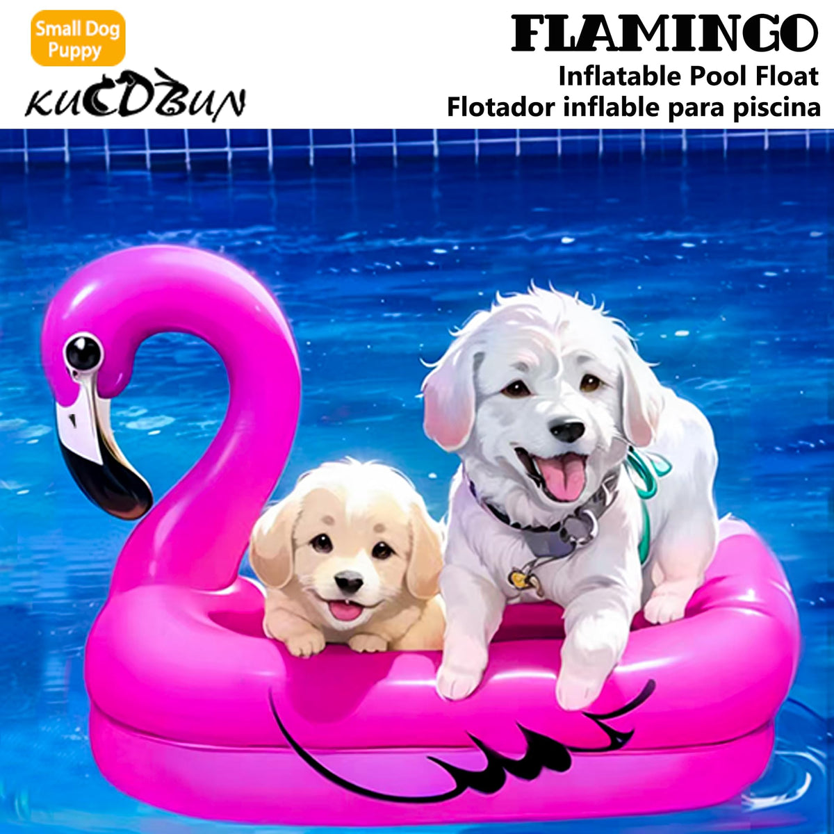 KUCDBUN dog pool float in-use on a sunny day for pet-friendly fun.