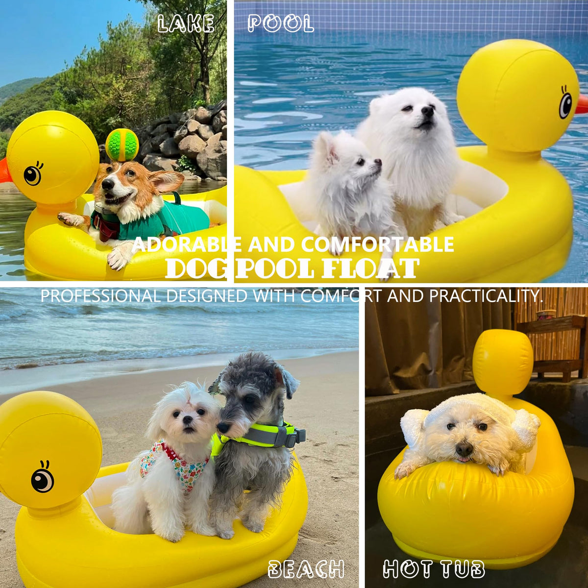 KUCDBUN duck drink float close-up, sturdy PVC for pool parties