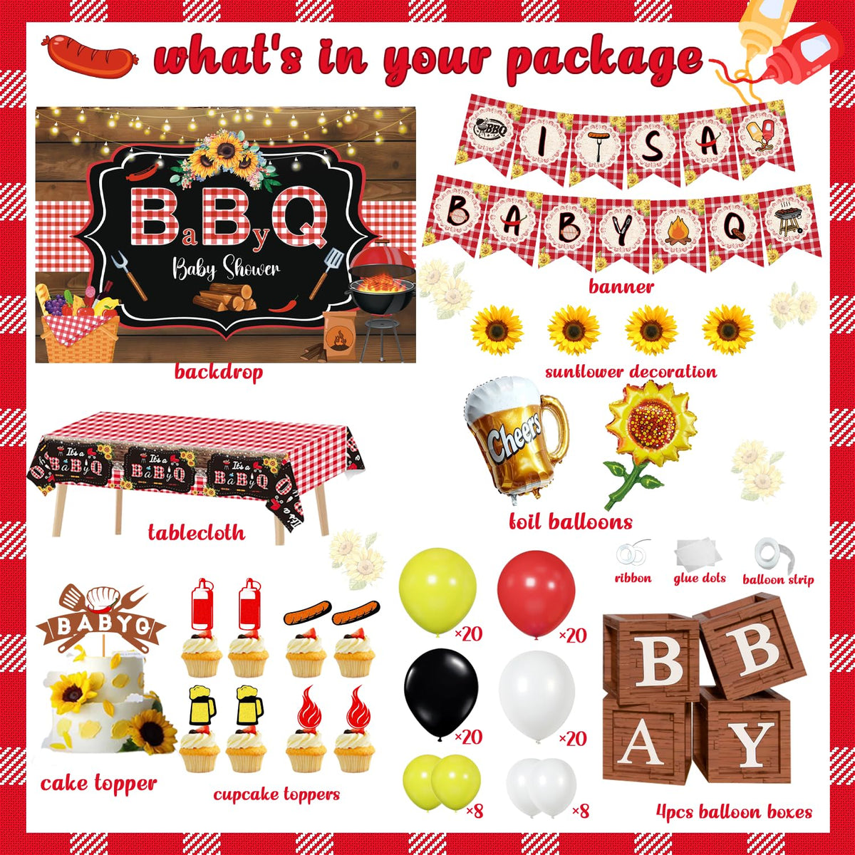 Kudapity BabyQ balloon garland adds festive color for indoor or outdoor celebrations.