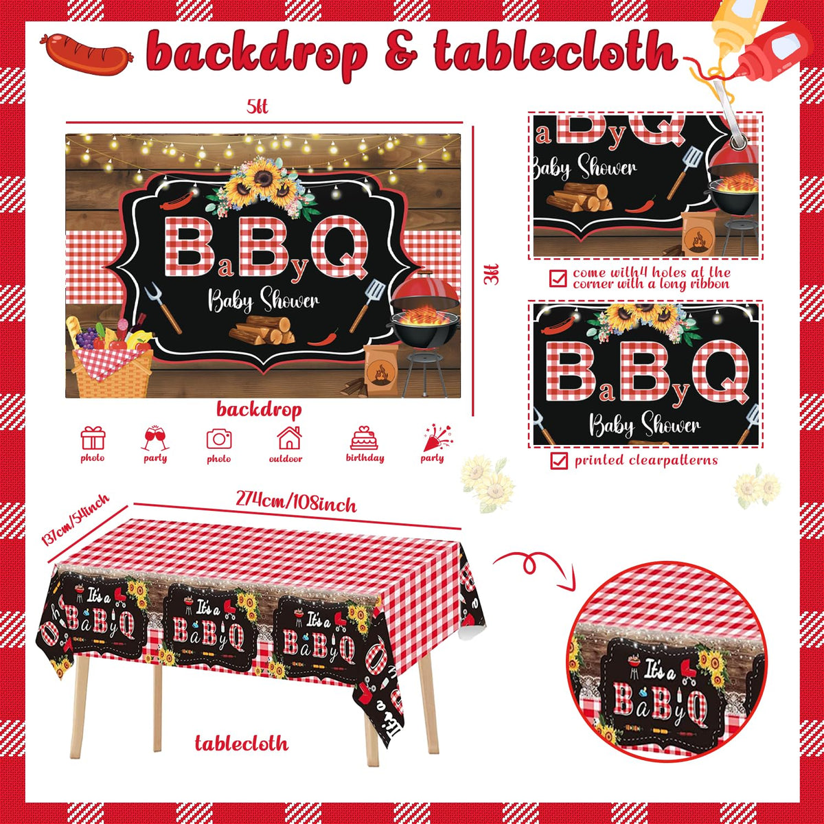 Kudapity BabyQ tablecloth ties the table setting together with rustic charm.