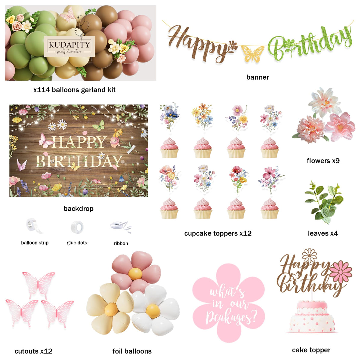 Kudapity balloon garland creating a charming spring entrance or focal point