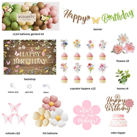 Kudapity balloon garland creating a charming spring entrance or focal point
