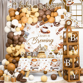 Kudapity Coffee Baby Shower banner for a warm photo-ready focal point