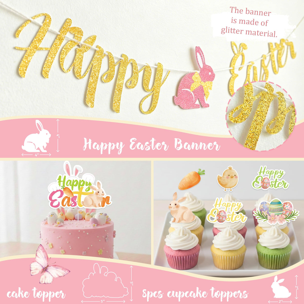 Kudapity Easter bunny backdrop for charming party setting