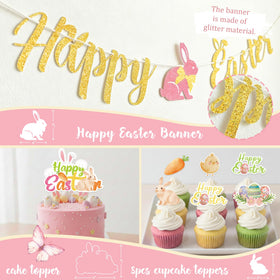 Kudapity Easter bunny backdrop for charming party setting