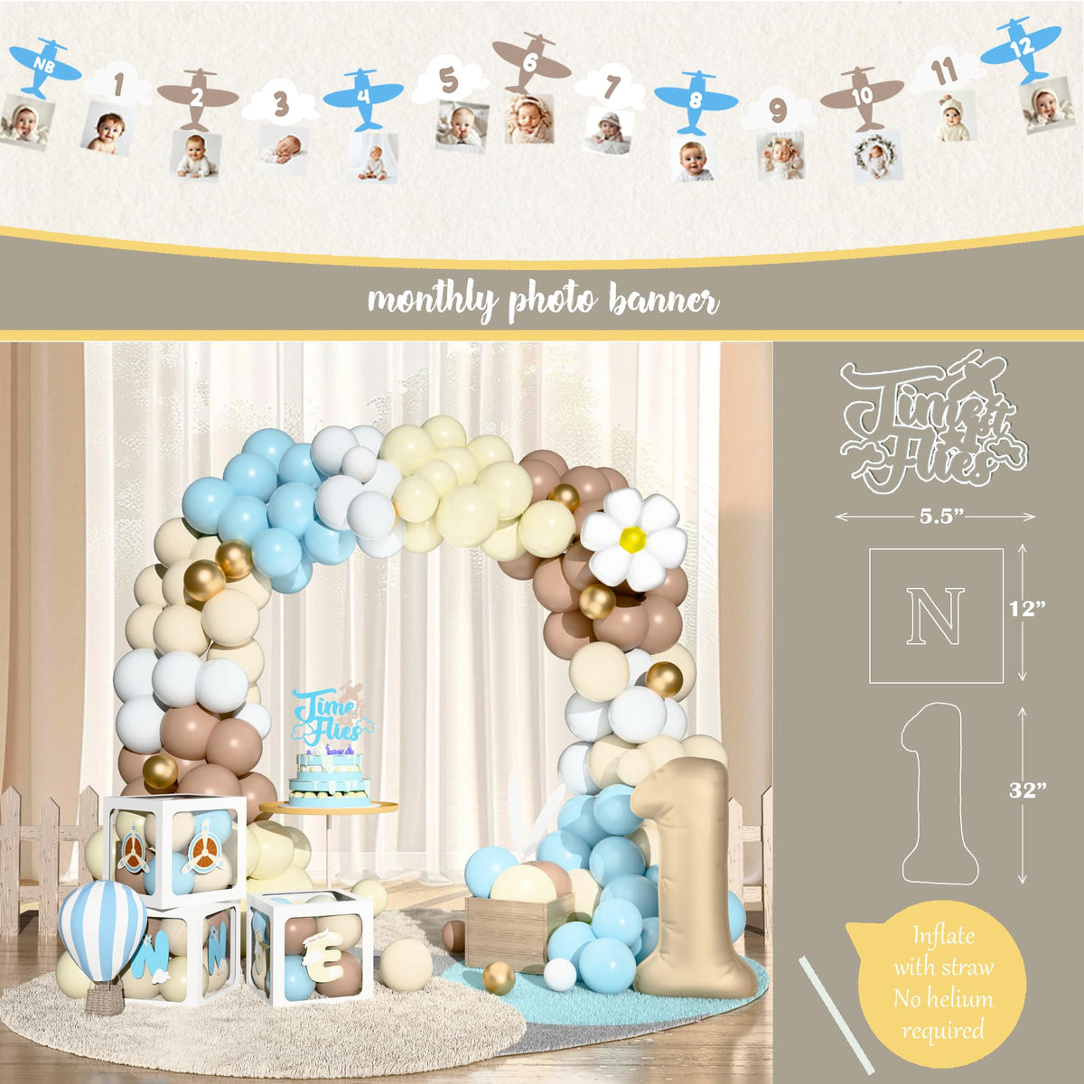 Kudapity first birthday crown highlights your little aviator's milestone
