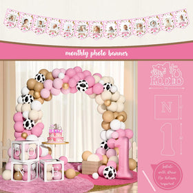 Kudapity High-chair banner adds coordinated decor for the birthday seating area.