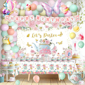 Kudapity Lets Partea backdrop for tea party photos, creating a charming focal point.