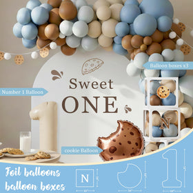 Kudapity One Sweet Boy 12in white balloon brightens dessert-inspired setup