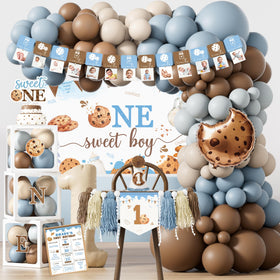 Kudapity One Sweet Boy 18in blue balloon adds playful color to your first birthday decor