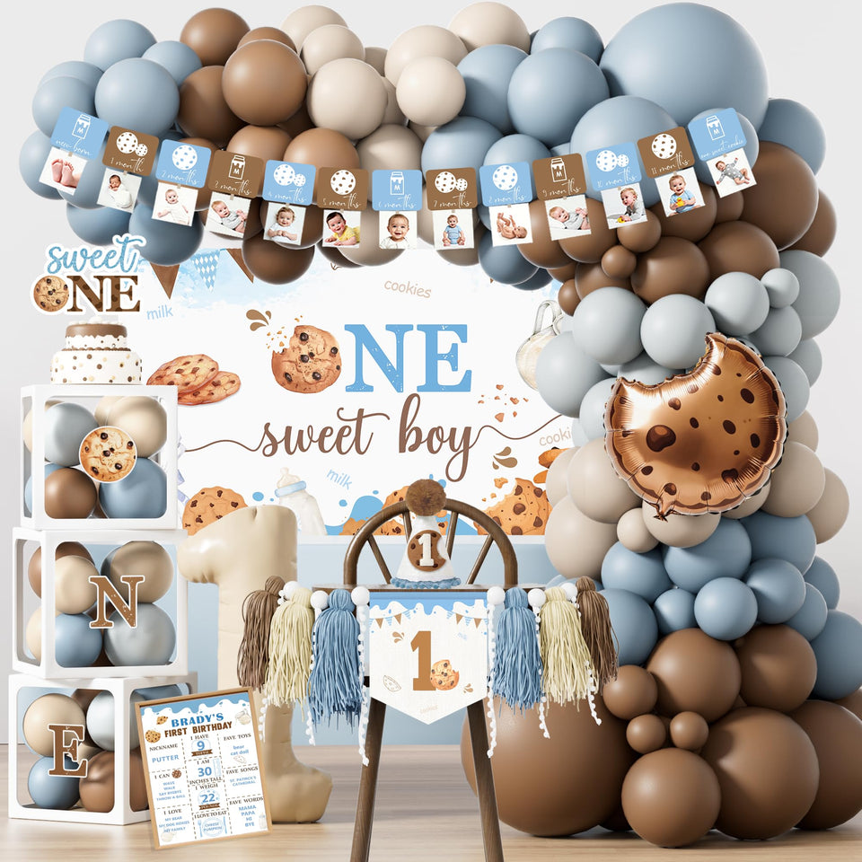 Kudapity One Sweet Boy 18in blue balloon adds playful color to your first birthday decor