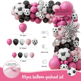 Kudapity pink soccer cake topper for festive desserts