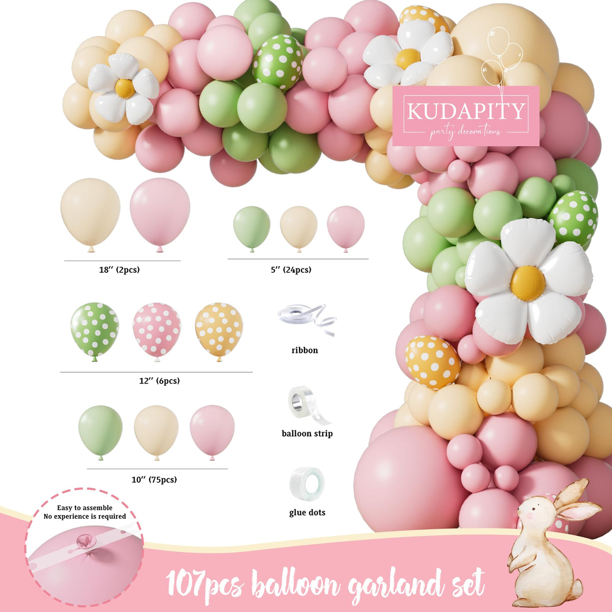 Kudapity Rabbit Foil Balloon introduces playful bunny accents to décor