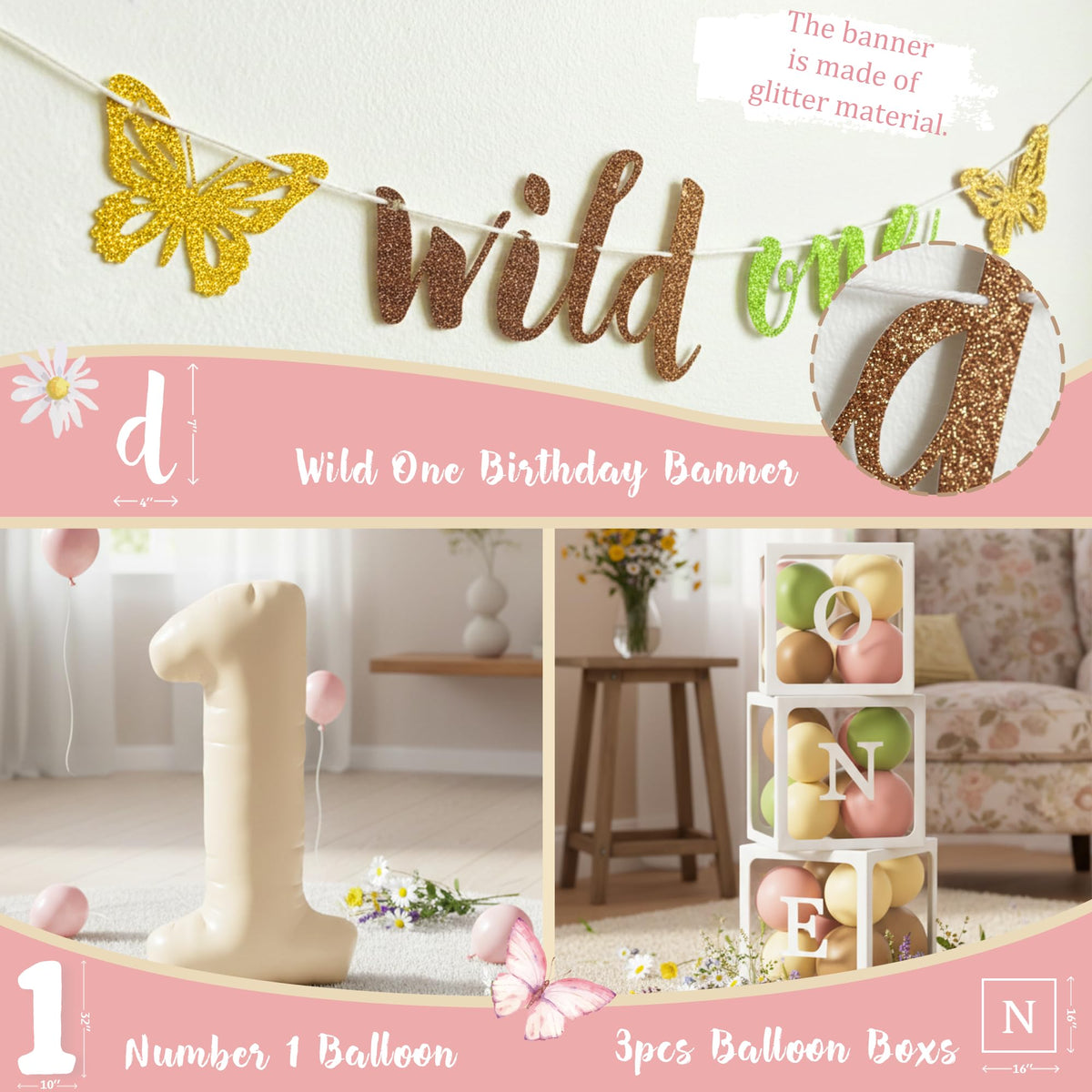 Kudapity Wildflower cake topper provides a cute centerpiece for the cake.