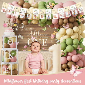 Kudapity Wildflower crown and milestone posters offer keepsake decor for photos.