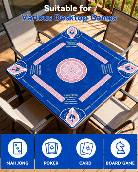 Kuiemtiv Mahjong Mat soft surface protects tabletops while shuffling.