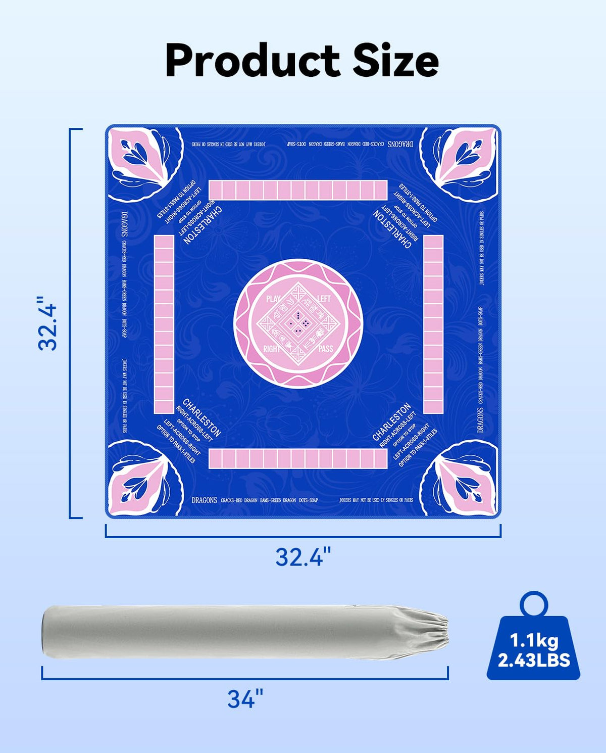 Kuiemtiv Mahjong Mat waterproof base keeps surfaces dry during games.