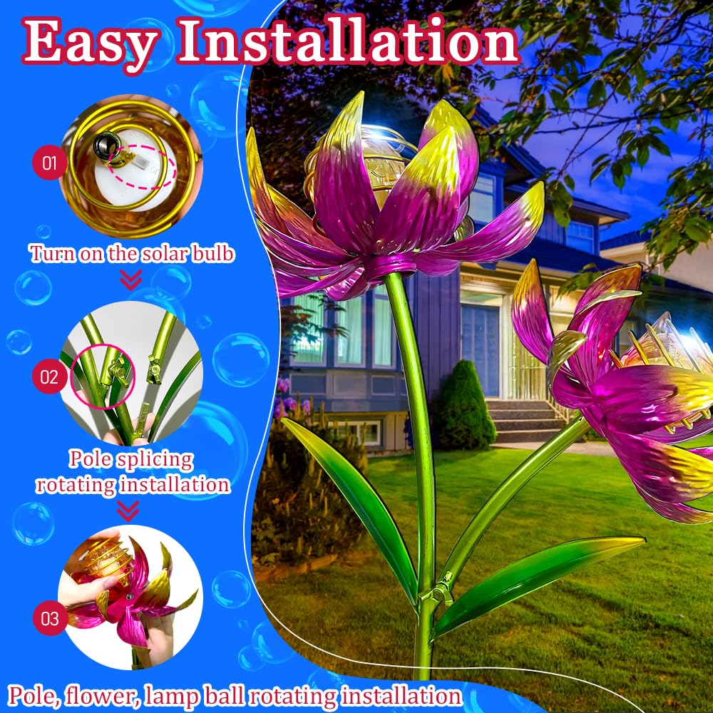 KUKEO unique windmill silhouette stands out in any garden day or night