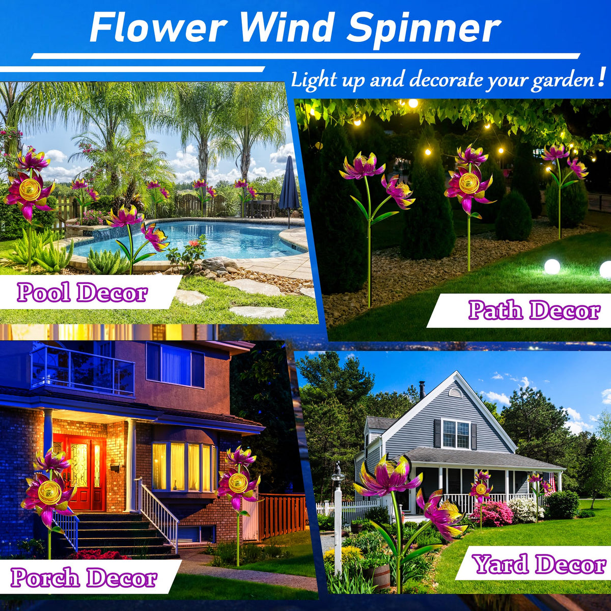 KUKEO yard art spinner adds dynamic movement to patios and lawns
