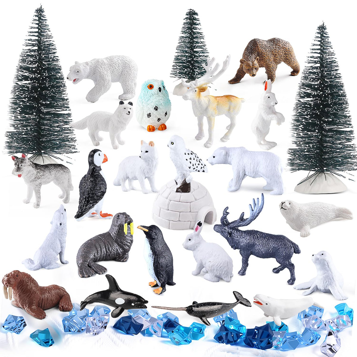 kukifun polar bear figurine for classroom diorama and imaginative play