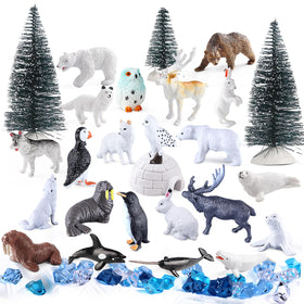 kukifun polar bear figurine for classroom diorama and imaginative play