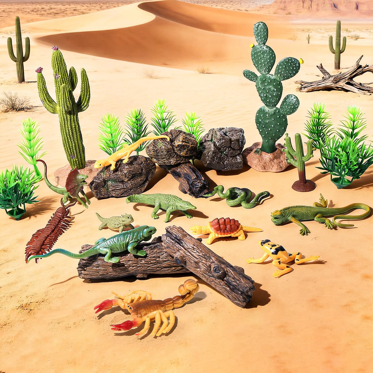 Kukifun desert reptile rock figure complements dioramas and scene settings.